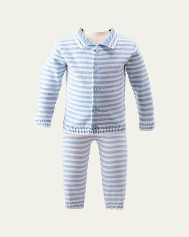 Boy's Striped Two-Piece Knit Set, Size 6M-24